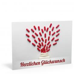 Geburtstags-Karte "Pillenherz rot" 
