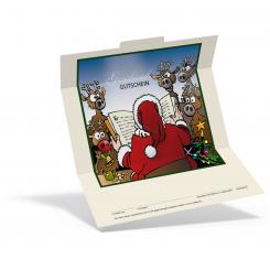 Geschenkgutschein Weihnachten "Bücher Santa" 