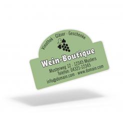 Folien-Aufkleber, Etiketten halbrund - "Vino" 