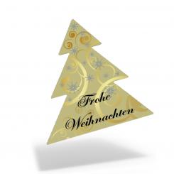 Schmucketiketten "Weihnachtsbaum", Aufkleber 46 x 34 gold 