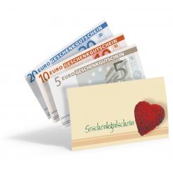 Euro-Gutscheinhülle "Rosenherz" 