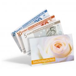 Euro-Gutscheinhülle "weiße Rose" 