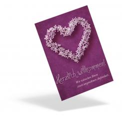 Willkommens-Karte "Blumenherz" 