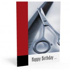 Geburtstags-Postkarte "Schere" 