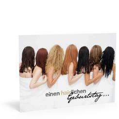 Geburtstags-Postkarte "lange Haare" 
