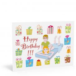 Geburtstags-Postkarte "Pakete" 