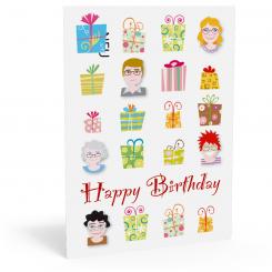 Geburtstags-Postkarte "Pakete" 