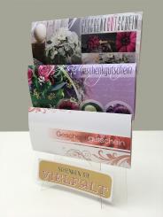 Displayaufsteller, Displays für Geschenkgutscheine 