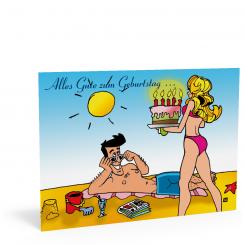 Geburtstags-Postkarte "Strand" 
