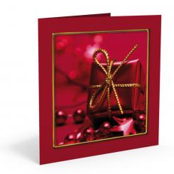 Weihnachts-Doppelkarte "Paket" inkl. Kuvert 