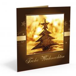 Weihnachts-Doppelkarte "Goldbaum" inkl. Kuvert 