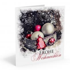 Weihnachts-Doppelkarte "Baumschmuck" inkl. Kuvert 