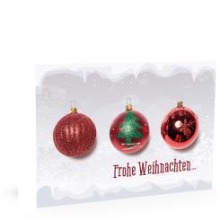 Weihnachtskarte rote Kugeln 