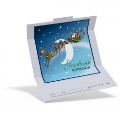Geschenkgutschein Weihnachten "Schlitten Santa" 