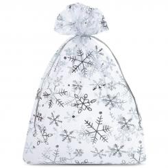 Organzabeutel 120x150 mm - Schneekristall weiß á 25 Stk. 