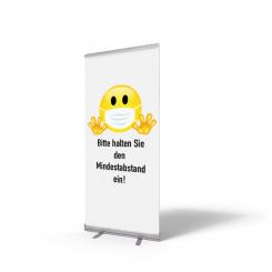 Roll-Up, 85x200cm, "Abstand halten" 
