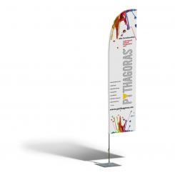 Beach-Flag "konkav", 60x260cm, 110g/m² Polyester 