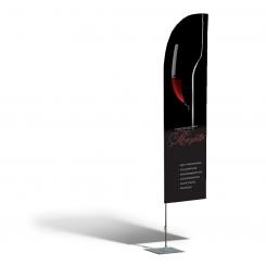 Beach-Flag konkav, 60x260cm, 110g/m² Polyestergewe 