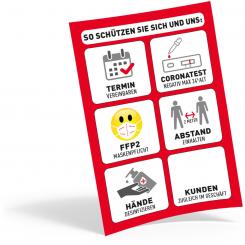 Plakat DIN A1, FFP2 + Test + Termin 