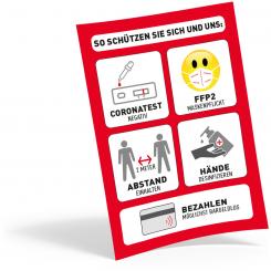 Plakat DIN A4, FFP2 + Test 
