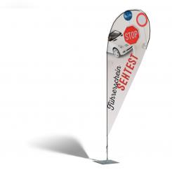 Beach-Flag "Tropfen", 95x205cm, 110g/m² Polyester 