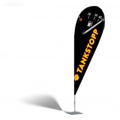 Beach-Flag "Tropfen", 95x205cm, 110g/m² Polyesterg 