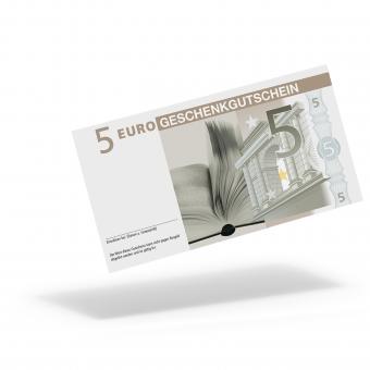 Euro-Geschenkgutschein "Buch" mit 5,- Euro 