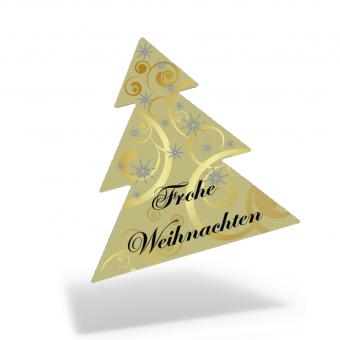 Schmucketiketten "Weihnachtsbaum", Aufkleber 46 x 34 gold 