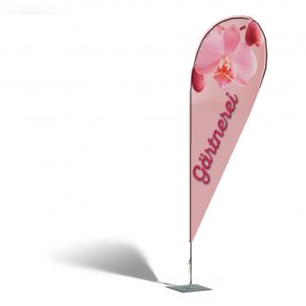 Beach-Flag "Tropfen", 95x205cm, 110g/m² Polyester 