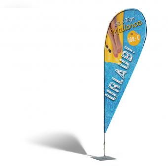 Beach-Flag "Tropfen", 95x205cm, 110g/m² Polyester 